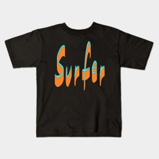 Surfe, Hello Summer Vintage Funny Surfer Riding Surf Surfing Lover Gifts Kids T-Shirt